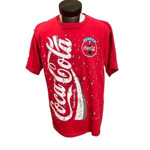 Vintage Coca-Cola Graphic T-Shirt Red Short Sleeve Pre-Shrunk Cotton XL